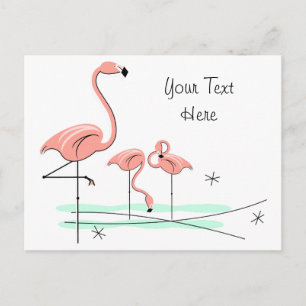 Flamingo OceanTrio 4 postal de texto