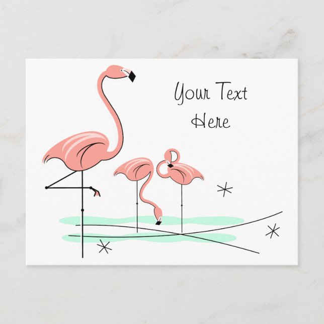 Flamingo OceanTrio 4 postal de texto (Anverso)