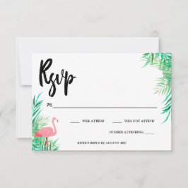 Flamingo & Palm Leaves RSVP