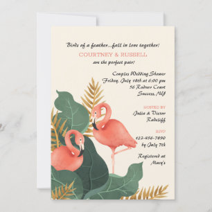 Flamingo Pareja Parejas Ducha Invitación
