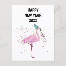 Flamingo Partying - Tarjeta de Año Nuevo para anim
