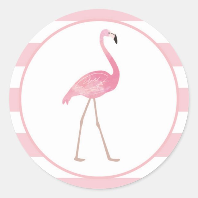 Flamingo Pegatina Rayas rosadas (Anverso)