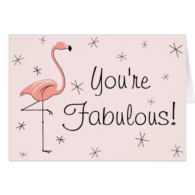 Flamingo Pink Eres una fantástica tarjeta de texto (Anverso (Horizontal))