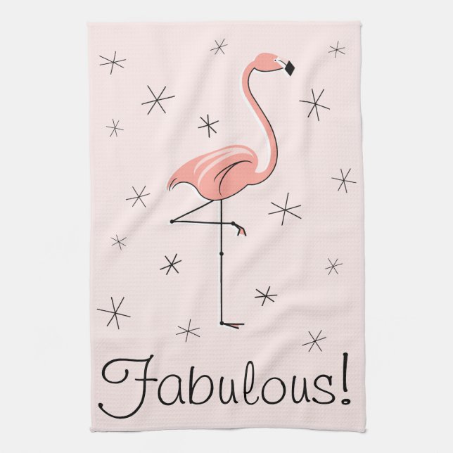 Flamingo Pink Fabulous! toalla de cocina (Vertical)