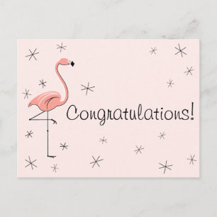 Flamingo Pink "¡Felicitaciones!" postal