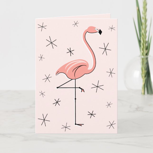 Flamingo Pink Felicitaciones tarjeta de saludo (Anverso)