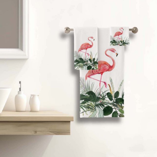 Flamingo Pink Tropical Watercolor Sale Palm (Subido por el creador)