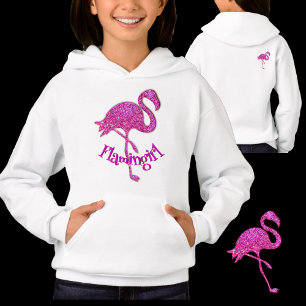Flamingo purpurina rosa - texto personalizable