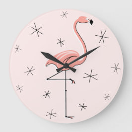 Flamingo Reloj rosa redondo