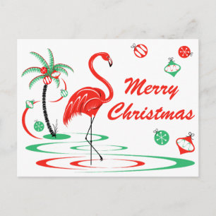 Flamingo rojo de Navidad Feliz Navidad paisaje