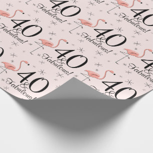 Flamingo Rosa '40 y fabuloso!' papel envolvente