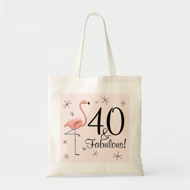 Flamingo Rosa '40 y Fabulous!' bolsa de té (Frente)