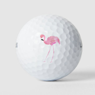 Flamingo rosa 4 Bolas de golf de Ilustracion acuát