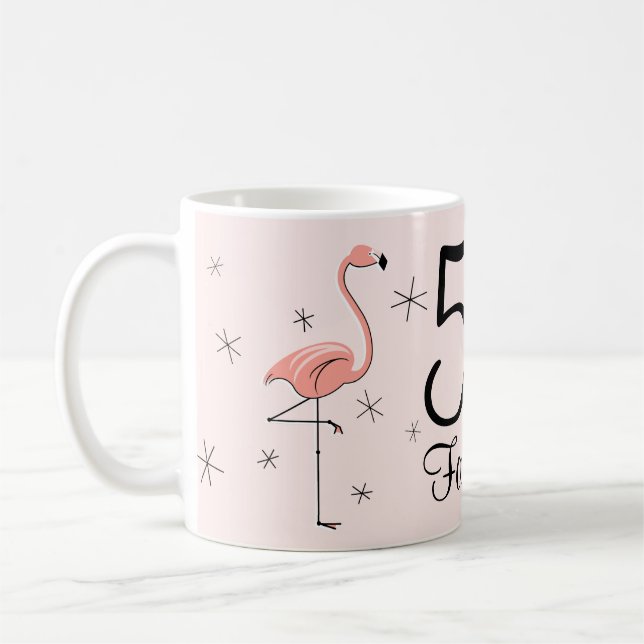 Flamingo Rosa '50 y fabuloso!' jarra (Izquierda)