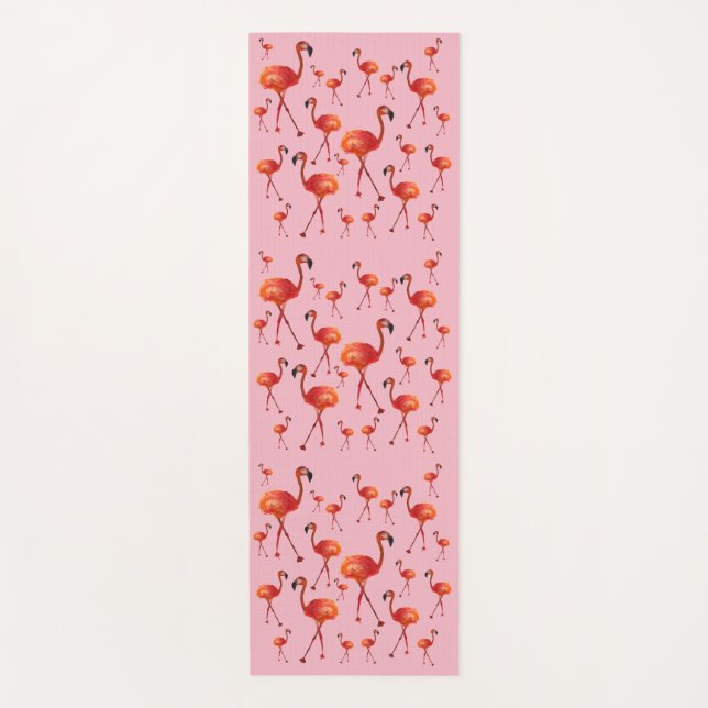 Flamingo rosa Aves Yoga Mat (Anverso)