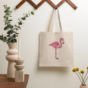 Flamingo Rosa Con Bolsa De Tote De Piernas Largas