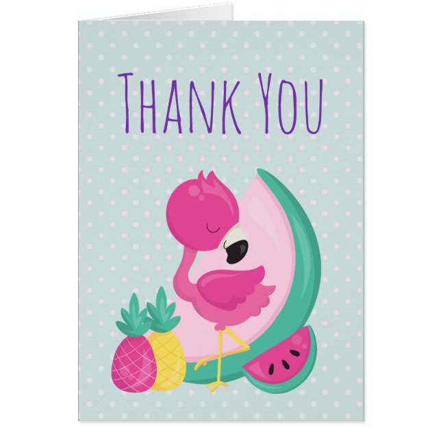 Flamingo rosa con sandía y piña (Frente)