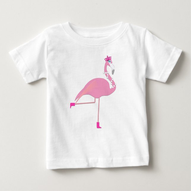 Flamingo rosa -  de camiseta de Baby Fine Jersey (Anverso)