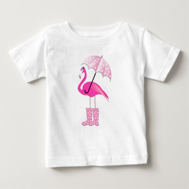 Flamingo rosa -  de camiseta de Baby Fine Jersey (Anverso)