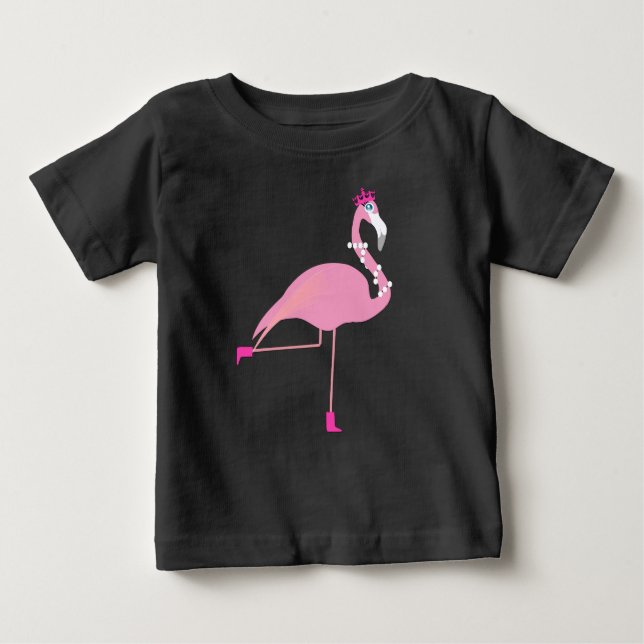 Flamingo rosa -  de camiseta de Baby Fine Jersey (Anverso)