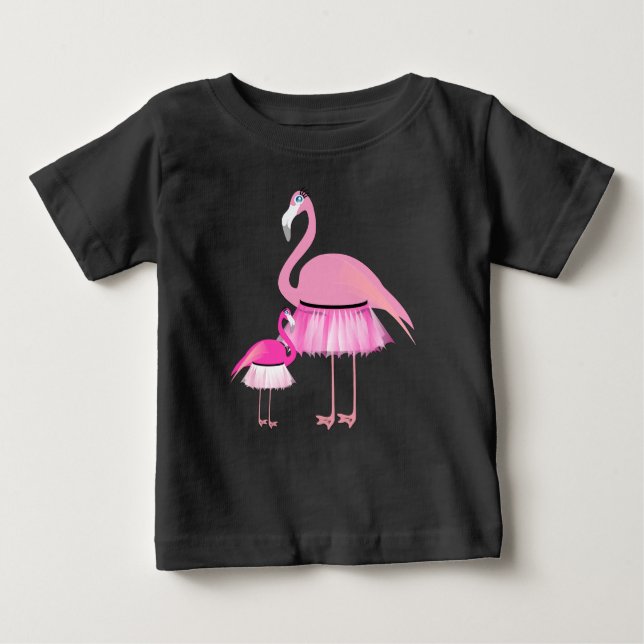 Flamingo rosa -  de camiseta de Baby Fine Jersey (Anverso)