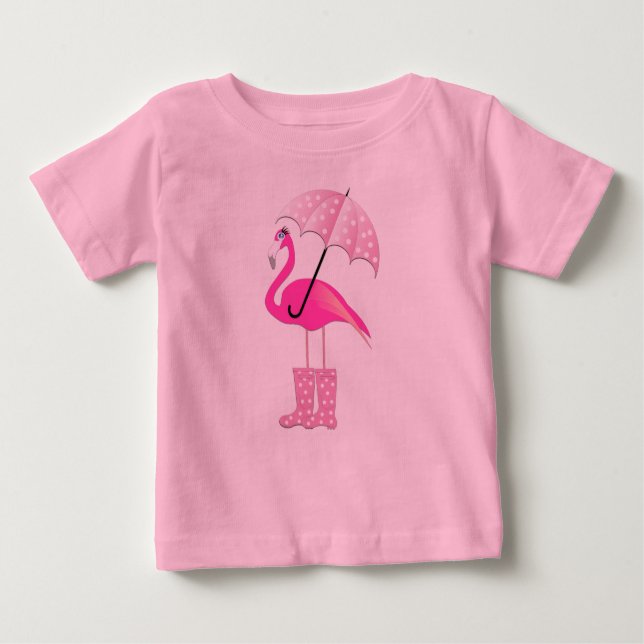 Flamingo rosa -  de camiseta de Baby Fine Jersey (Anverso)