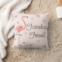 Flamingo Rosa 'Fabulous Friend!' arroja almohada