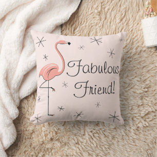 Flamingo Rosa 'Fabulous Friend!' arroja almohada