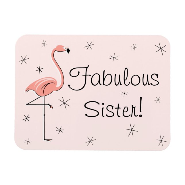 Flamingo Rosa Fabulous imán flexible (Horizontal)