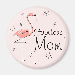 Flamingo Rosa Fabulous Mom imán
