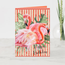 Flamingo rosa Feliz cumpleaños personalizado