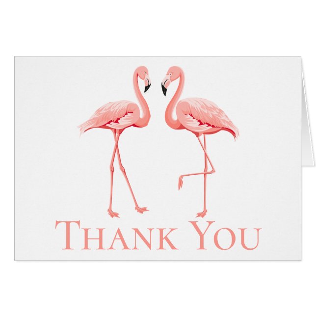 Flamingo Rosa Gracias Playa Boda Tropical (Anverso (Horizontal))
