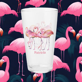 flamingo rosa lindo añadir nombre playa Glass