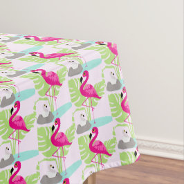 Flamingo rosa pájaro bebé manteles de hojas tropic