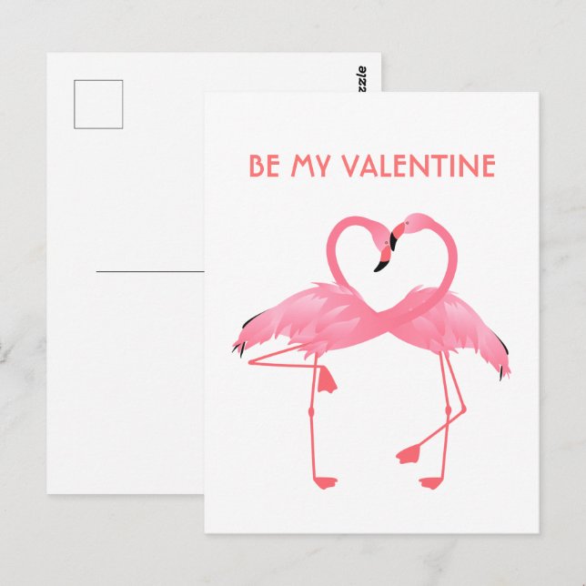 Flamingo rosa sé mi tarjeta de vacaciones plana de (Anverso / Reverso)