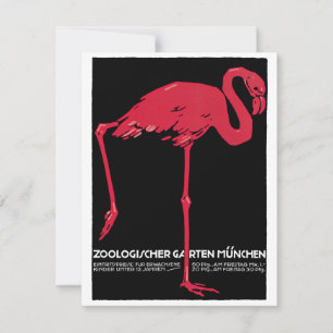 Flamingo rosado de pájaro vintage en el zoológico 