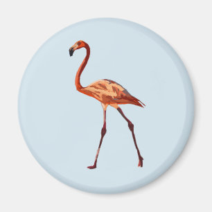 Flamingo Rosado Estándar, Imán Redondo De 5,7 Cm