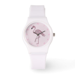 Flamingo Roses Rosados Flamingos Reloj