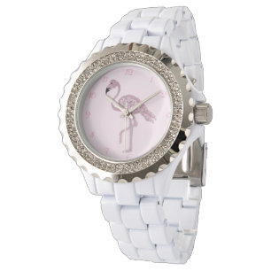 Flamingo Roses Rosados Flamingos Reloj