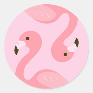 Flamingo Round Pegatina