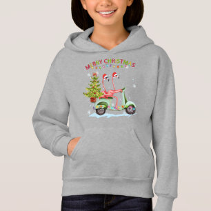 Flamingo Santa Hat Xmas Light Motobike Navidades