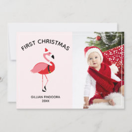 Flamingo Santa Photo Baby Primera Navidad