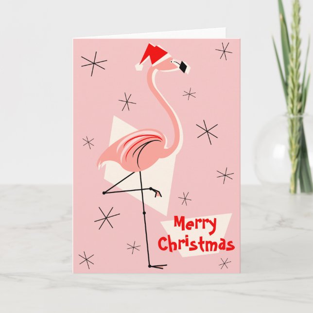 Flamingo Santa Pink Feliz Navidad (Anverso)