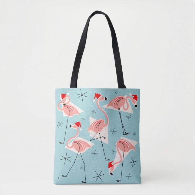 Flamingo Santas Blue por toda la bolsa (Anverso)