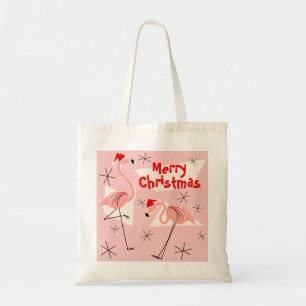 Flamingo Santas Pink Merry Christmas bolsa de toci