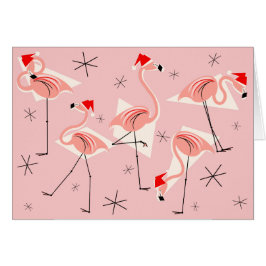 Flamingo Santas Pink Merry Navidad horizontal