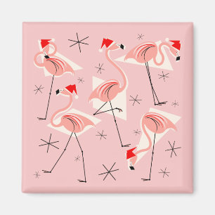 Flamingo Santas Plaza imán rosa