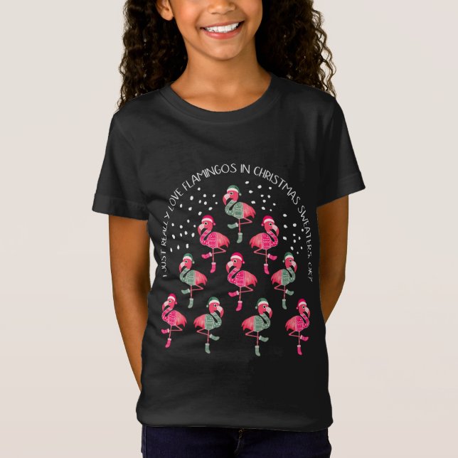 Flamingo Sweater Christmas Tree Funny Gift (Anverso)