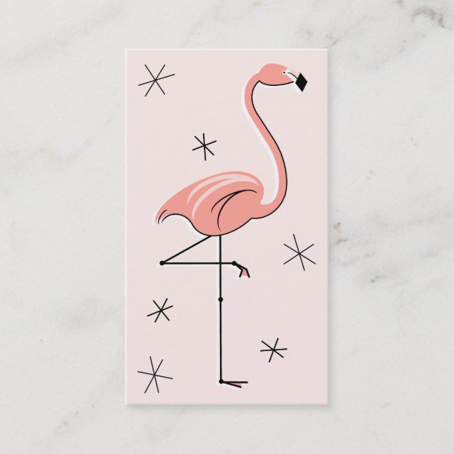 Flamingo Tarjeta de visita rosa (Anverso)