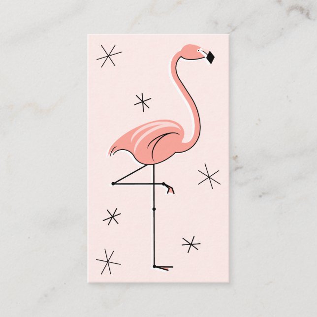 Flamingo Tarjeta de visita rosa (Anverso)